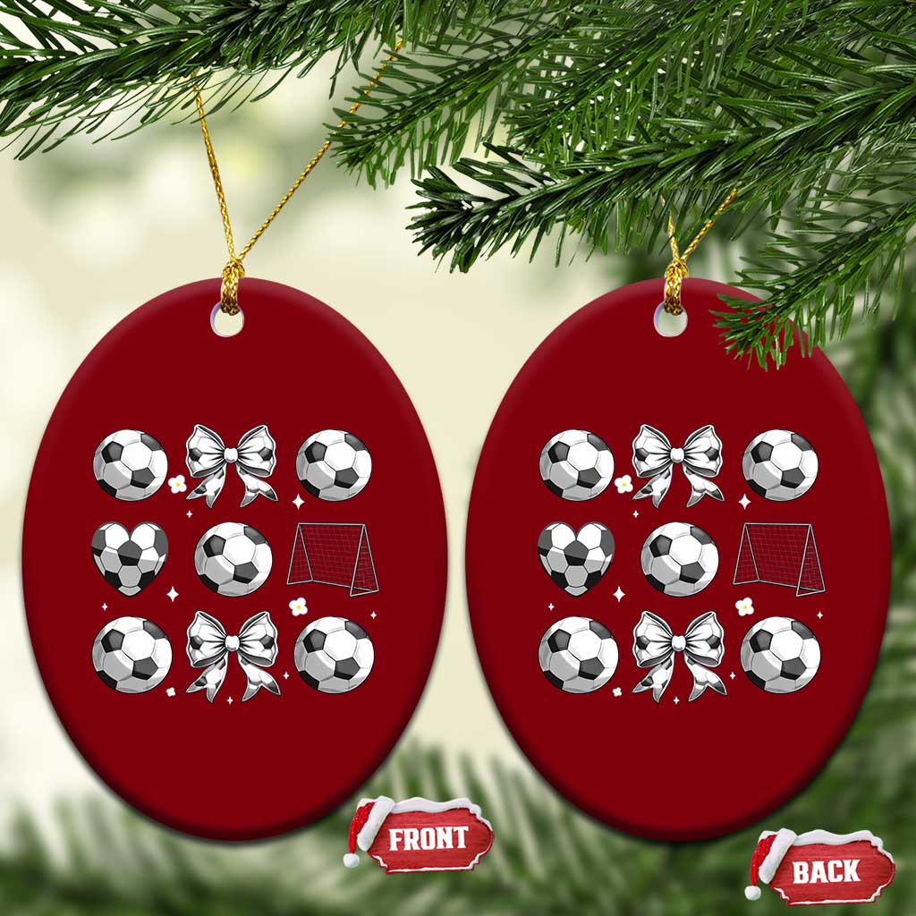 Game Day Coquette Aesthetic Ceramic Ornament Soccer Mom Gifts