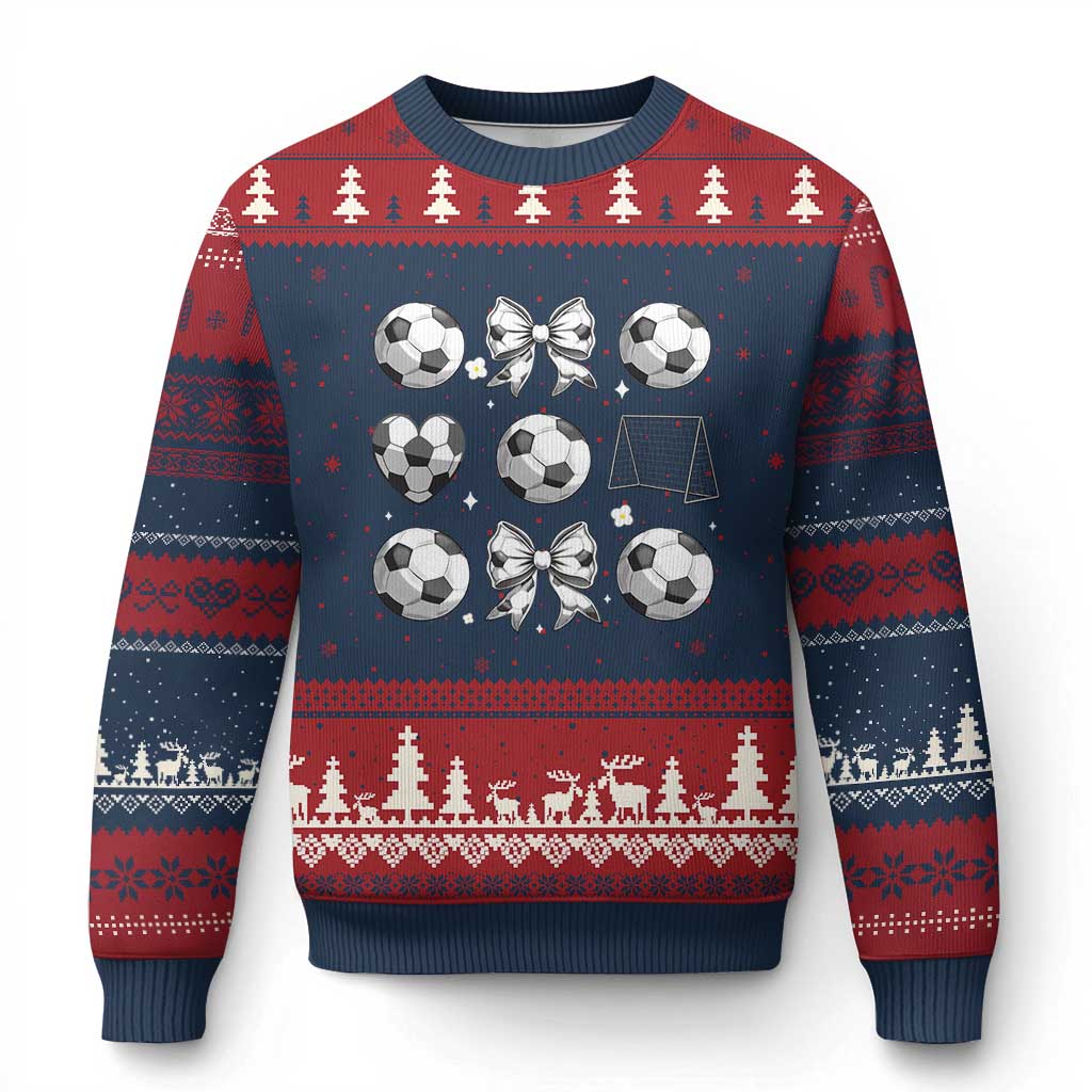 Game Day Coquette Aesthetic Ugly Christmas Sweater Soccer Mom Gifts