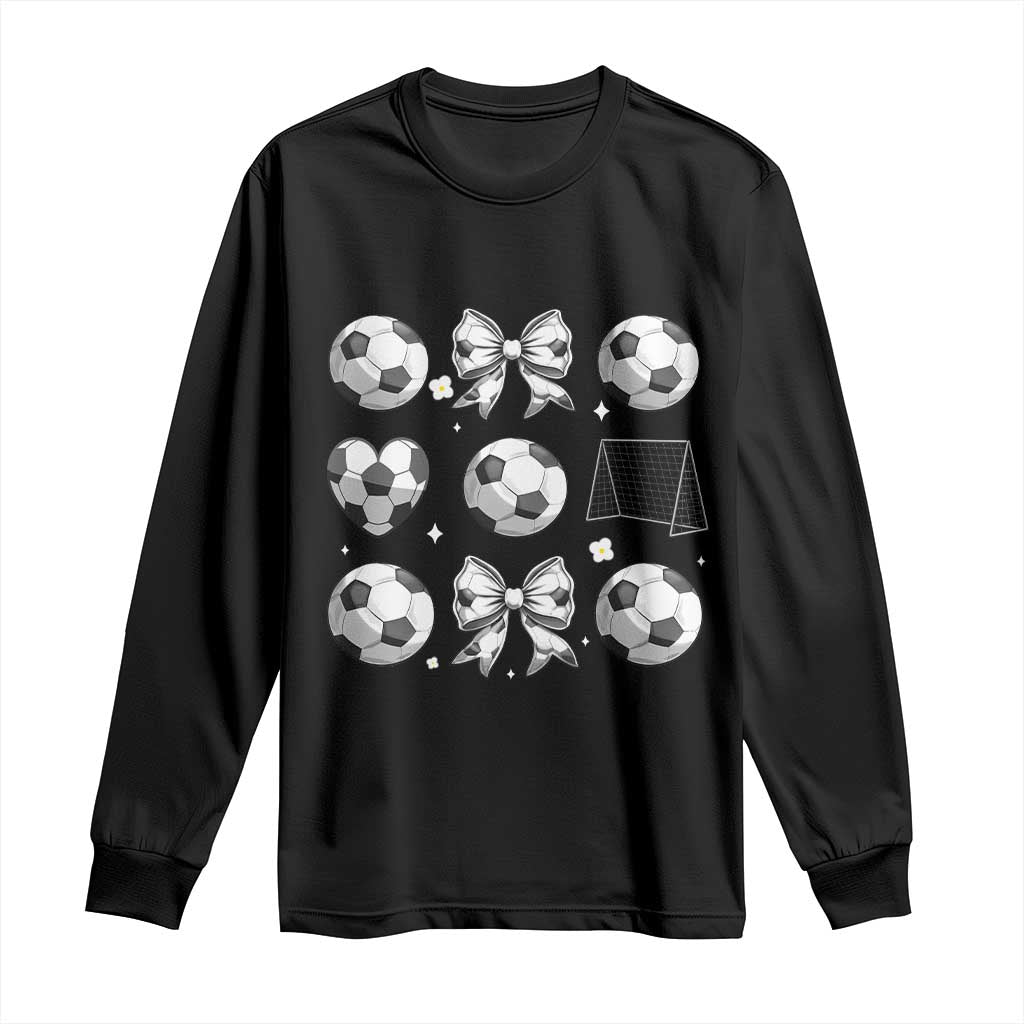Game Day Coquette Aesthetic Long Sleeve Shirt Soccer Mom Gifts