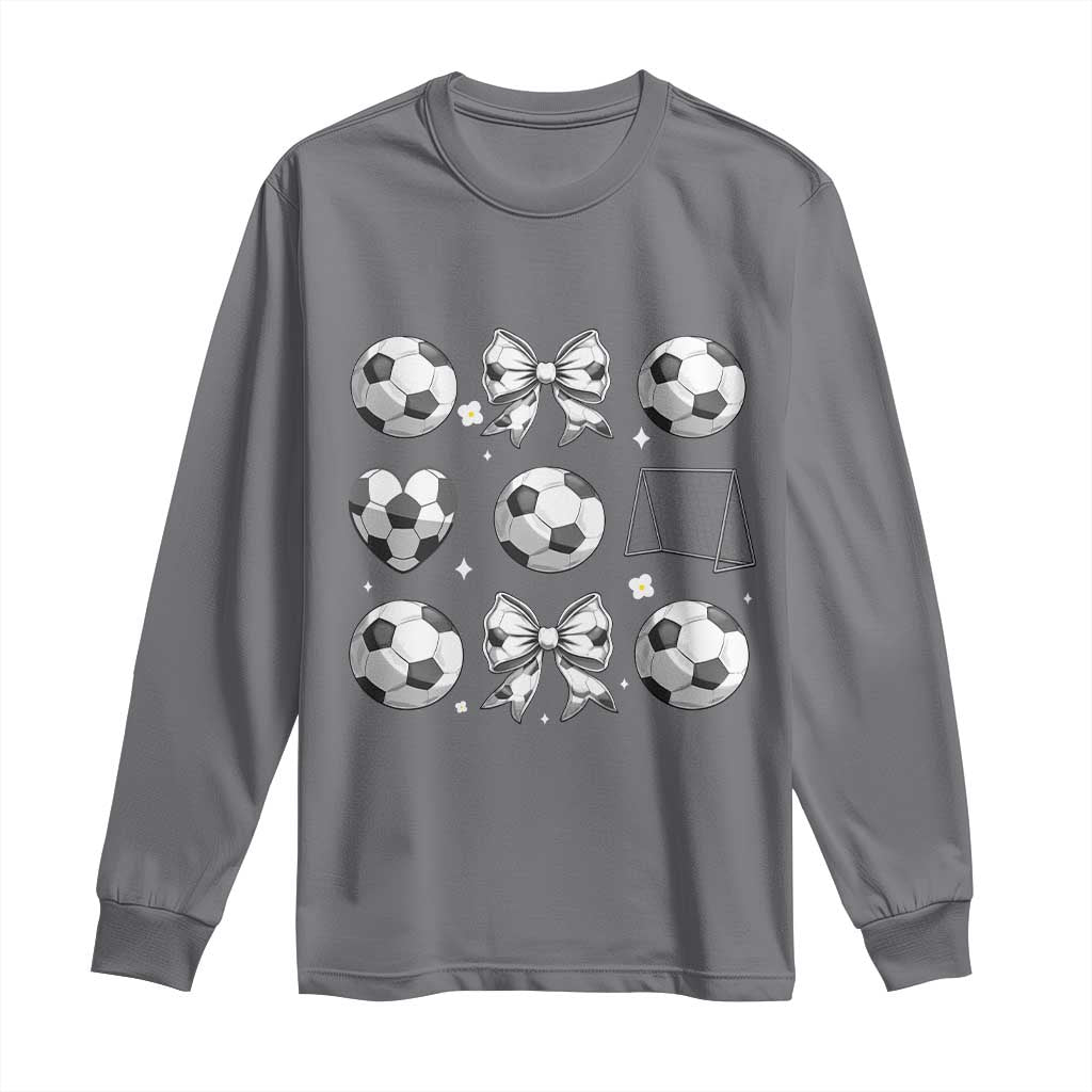 Game Day Coquette Aesthetic Long Sleeve Shirt Soccer Mom Gifts