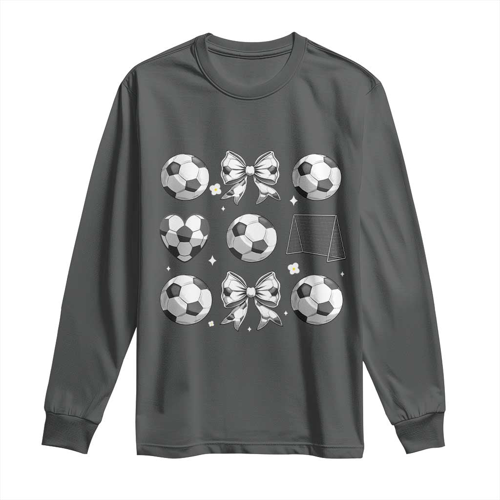 Game Day Coquette Aesthetic Long Sleeve Shirt Soccer Mom Gifts