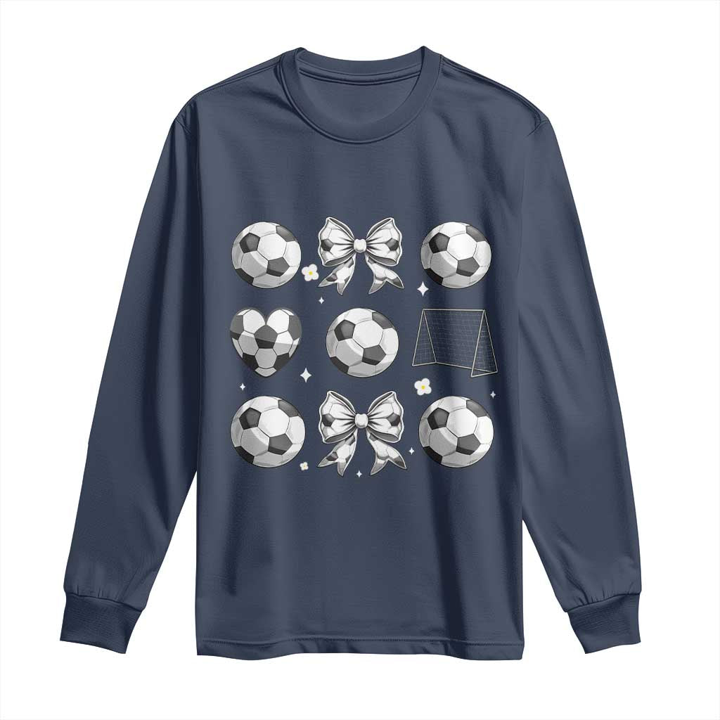 Game Day Coquette Aesthetic Long Sleeve Shirt Soccer Mom Gifts