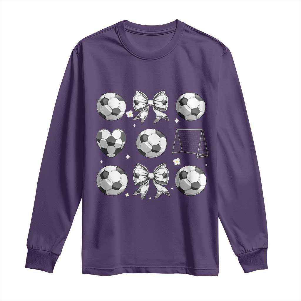 Game Day Coquette Aesthetic Long Sleeve Shirt Soccer Mom Gifts