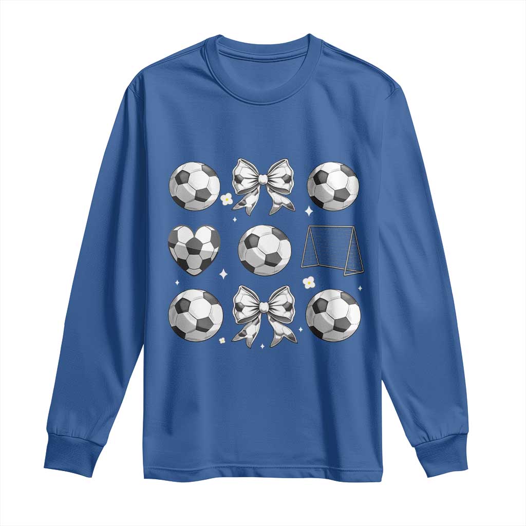 Game Day Coquette Aesthetic Long Sleeve Shirt Soccer Mom Gifts