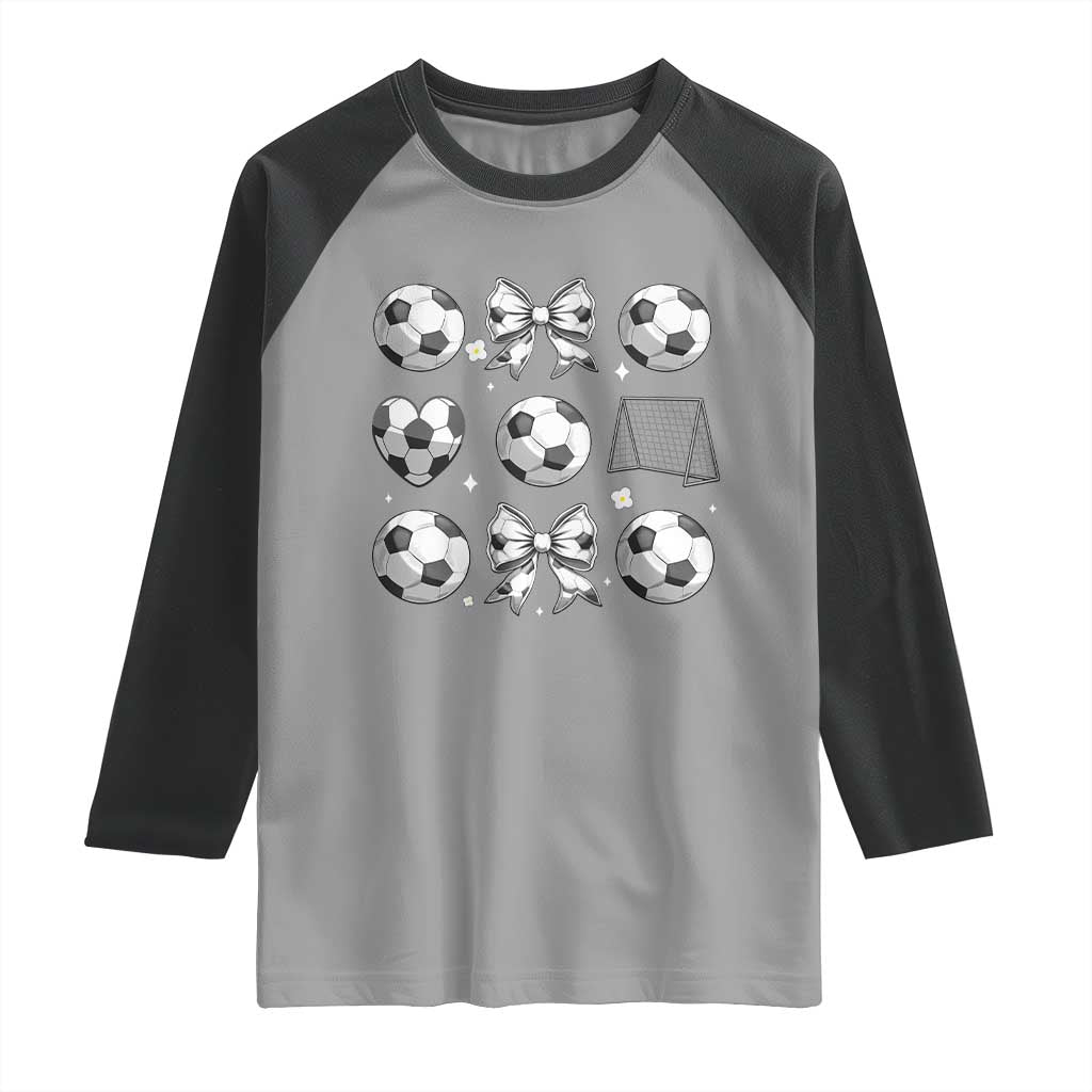 Game Day Coquette Aesthetic Raglan Shirt Soccer Mom Gifts