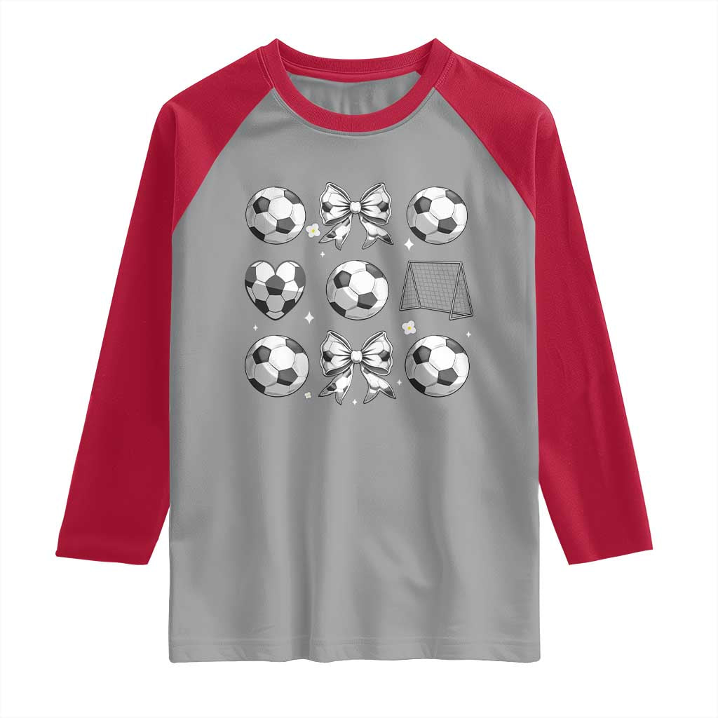 Game Day Coquette Aesthetic Raglan Shirt Soccer Mom Gifts