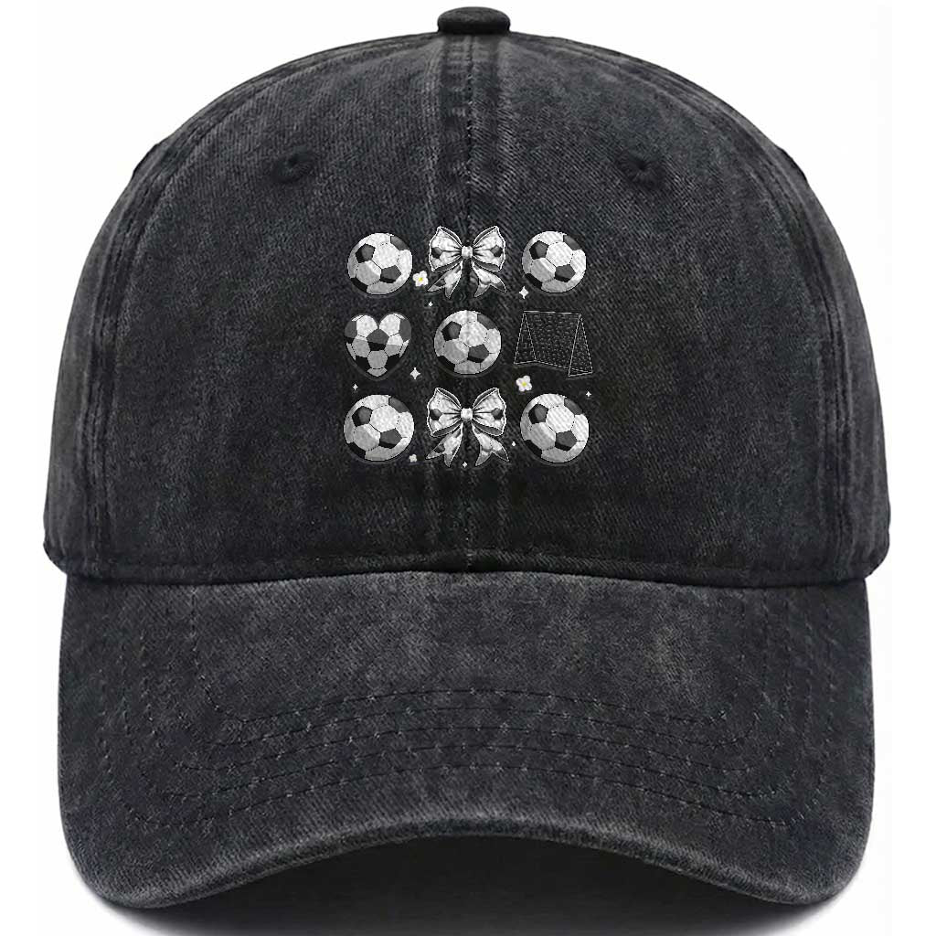 Game Day Coquette Aesthetic Washed Cotton Baseball Cap Soccer Mom Gifts