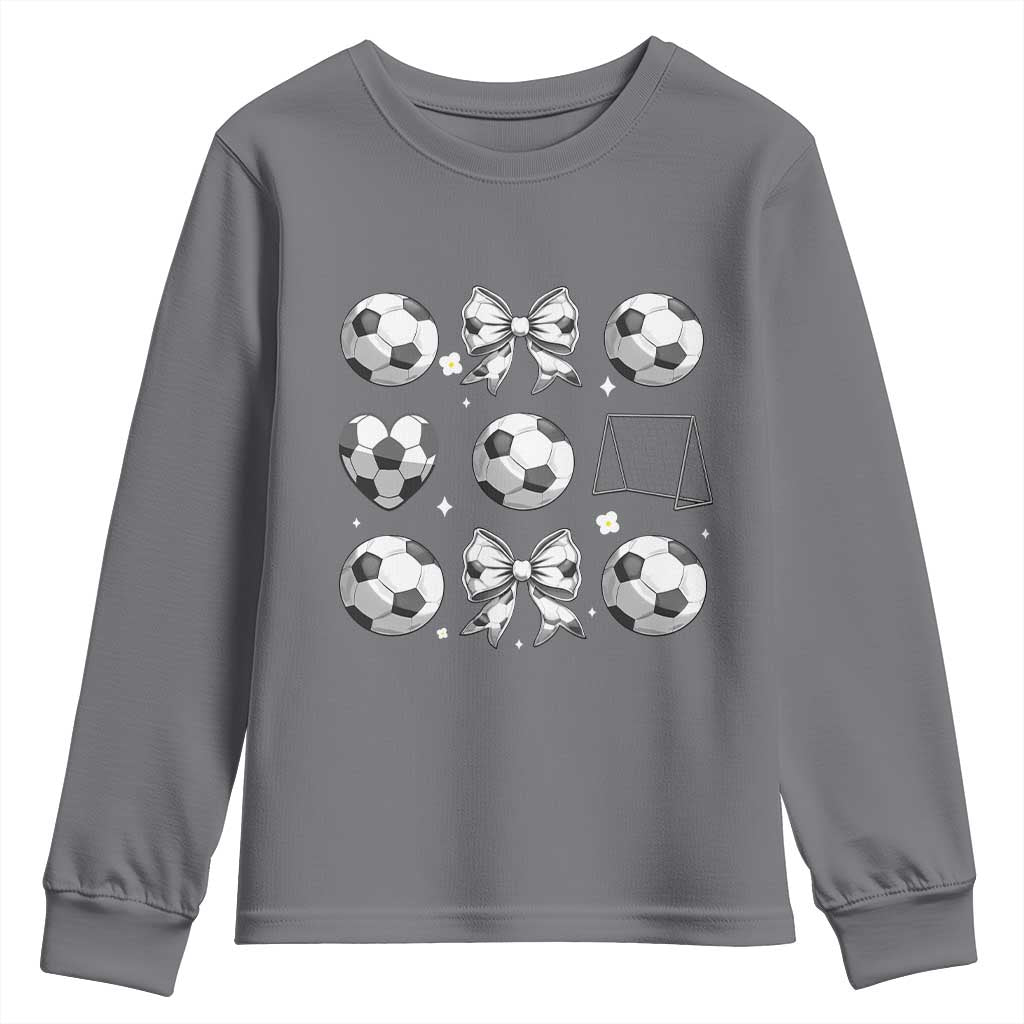 Game Day Coquette Aesthetic Youth Sweatshirt Soccer Mom Gifts