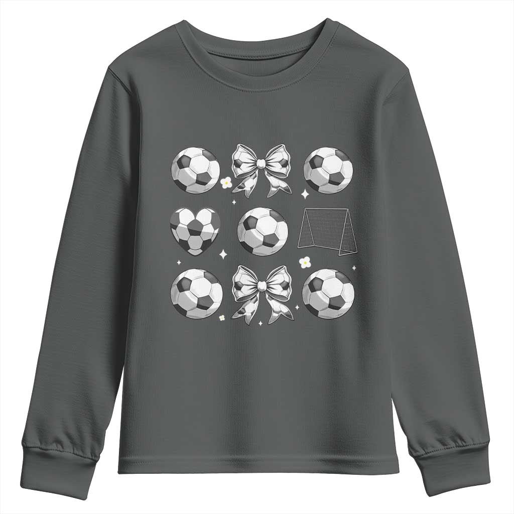 Game Day Coquette Aesthetic Youth Sweatshirt Soccer Mom Gifts