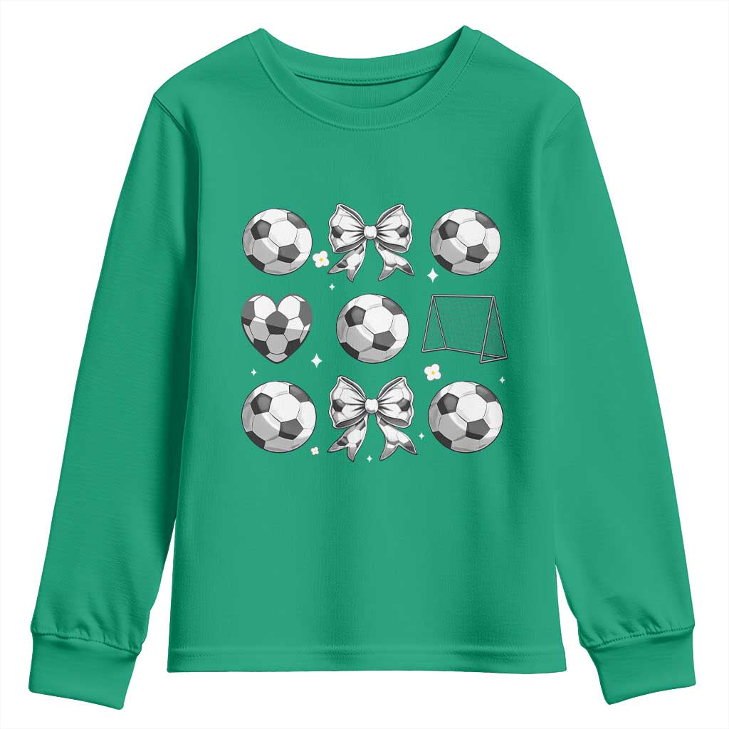 Game Day Coquette Aesthetic Youth Sweatshirt Soccer Mom Gifts
