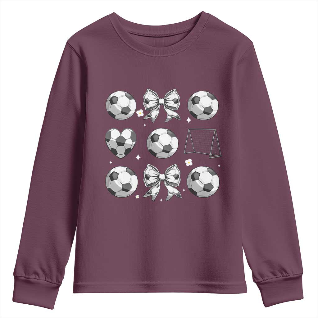Game Day Coquette Aesthetic Youth Sweatshirt Soccer Mom Gifts