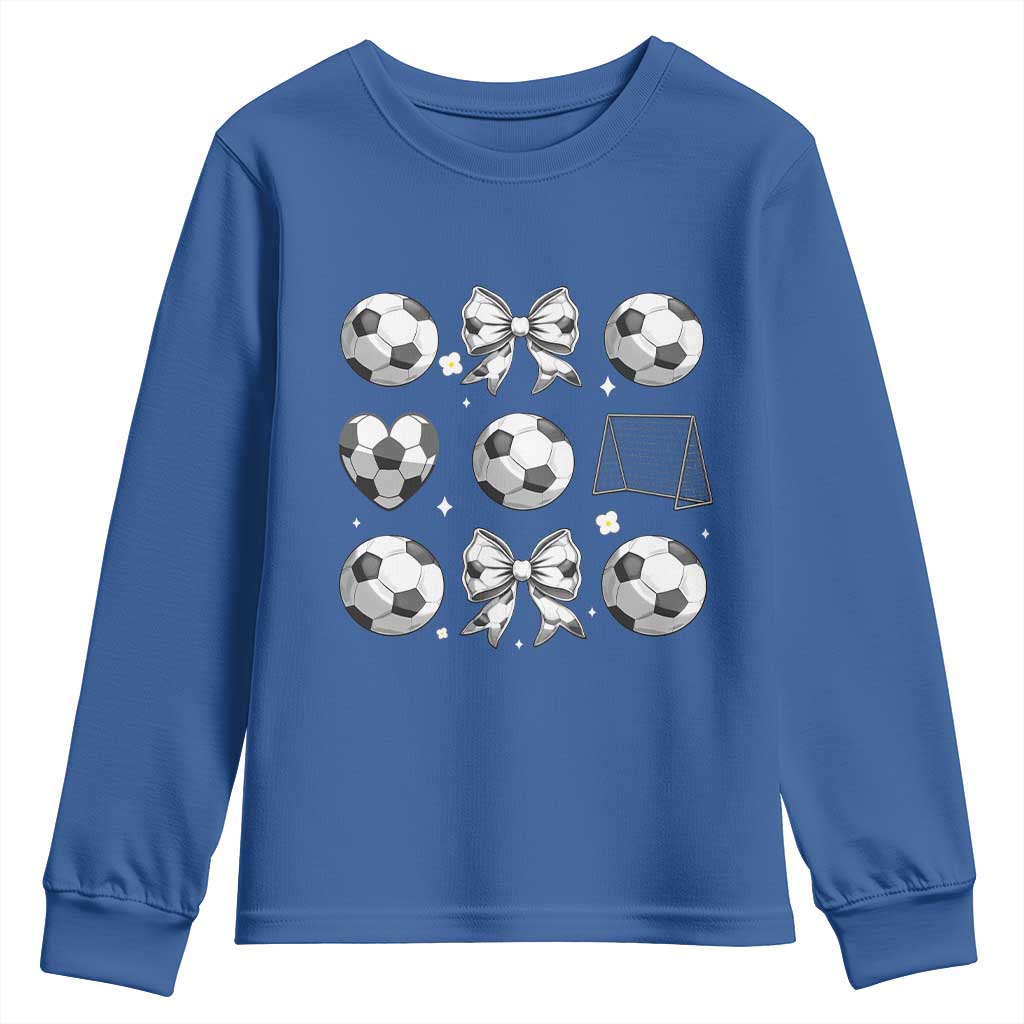 Game Day Coquette Aesthetic Youth Sweatshirt Soccer Mom Gifts
