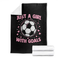 Just A Girl With Goals Throw Blanket Soccer Player Girl