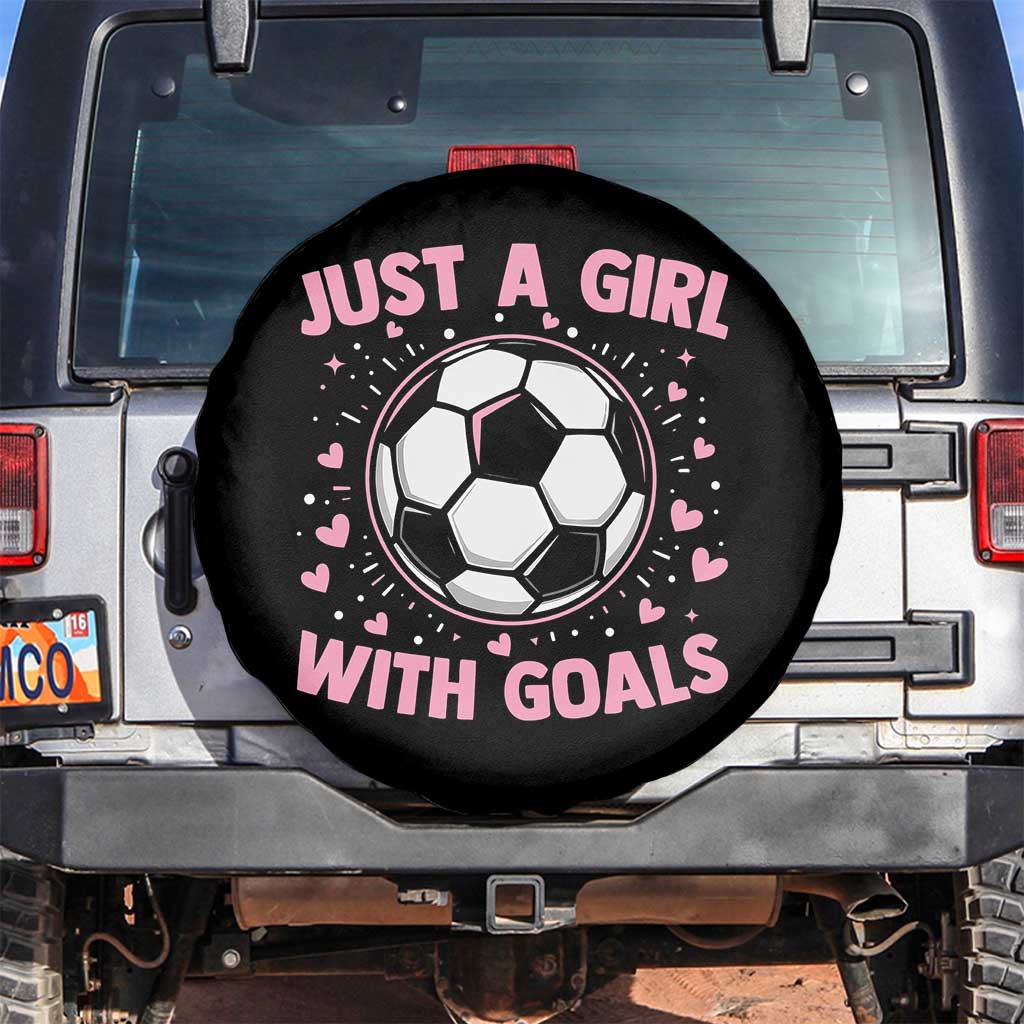 Just A Girl With Goals Spare Tire Cover Soccer Player Girl