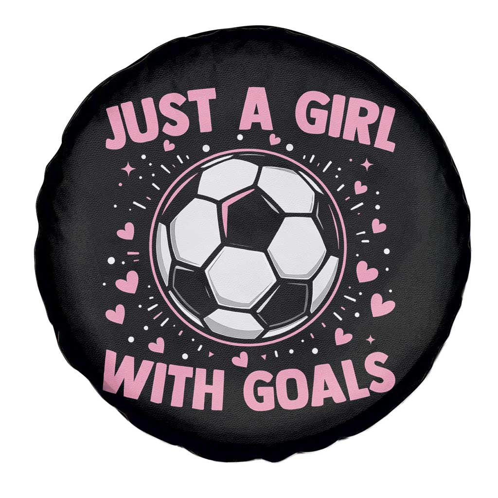 Just A Girl With Goals Spare Tire Cover Soccer Player Girl