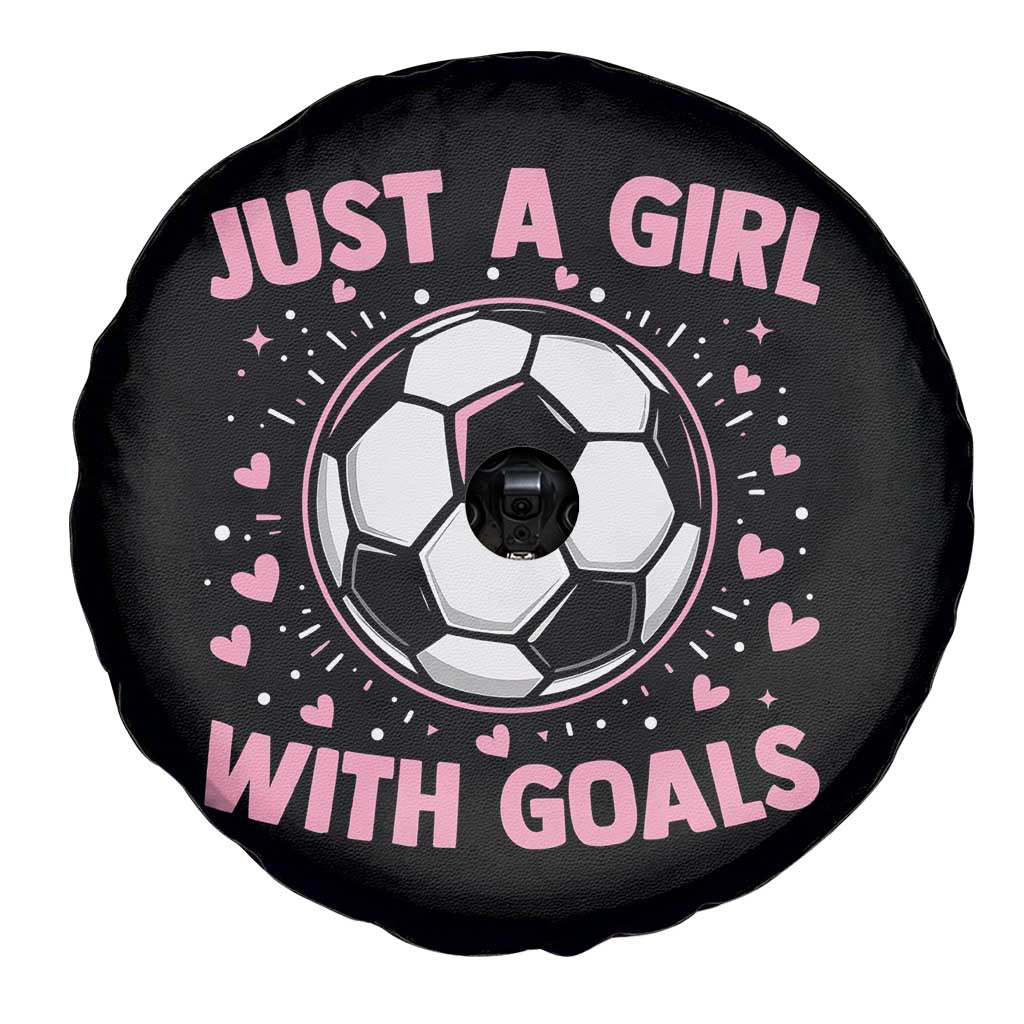 Just A Girl With Goals Spare Tire Cover Soccer Player Girl