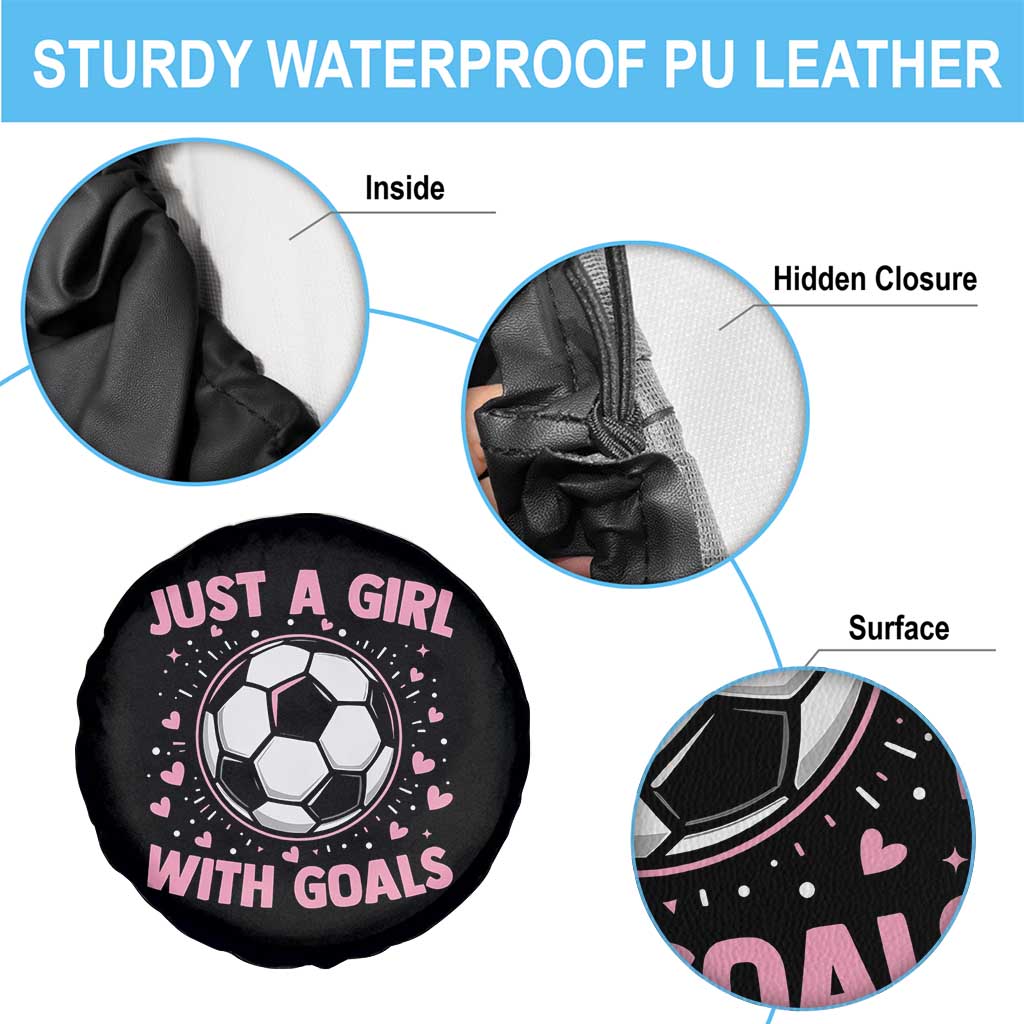 Just A Girl With Goals Spare Tire Cover Soccer Player Girl