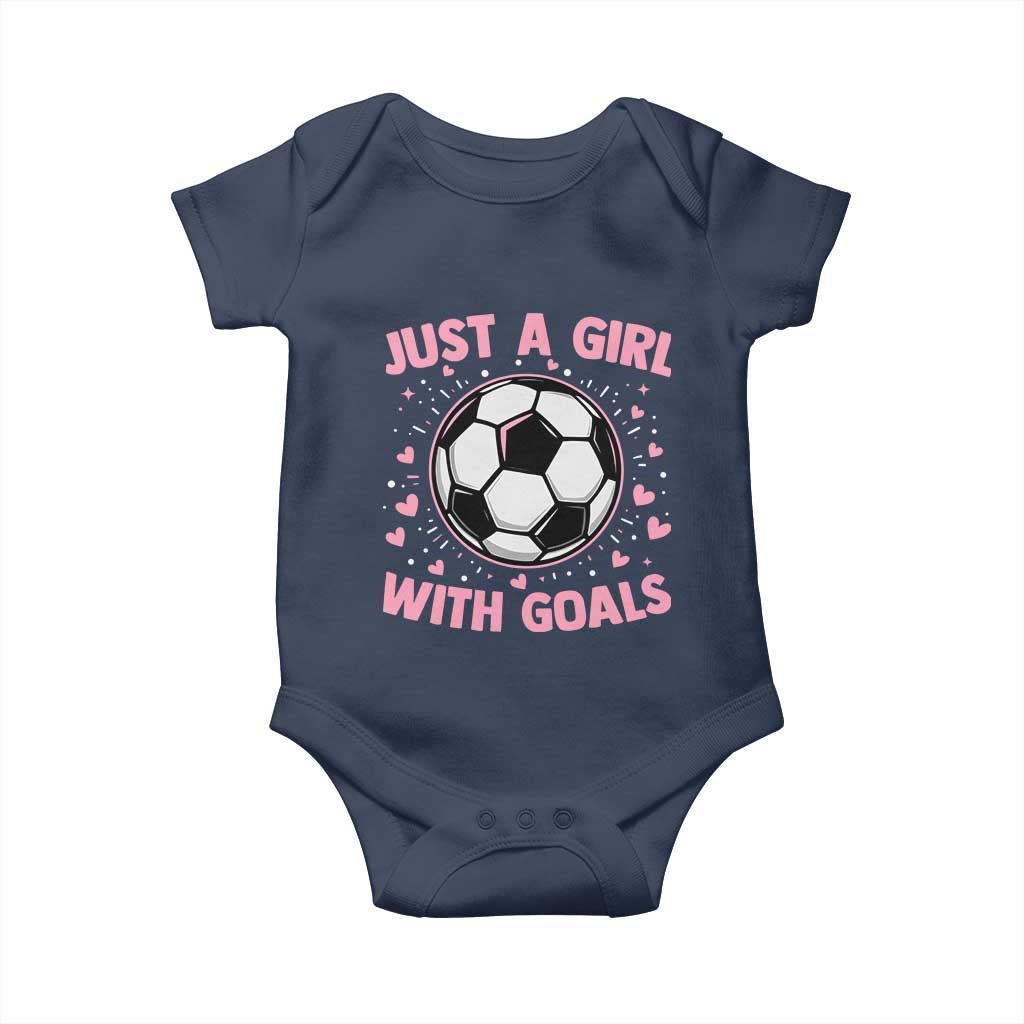 Just A Girl With Goals Baby Onesie Soccer Player Girl