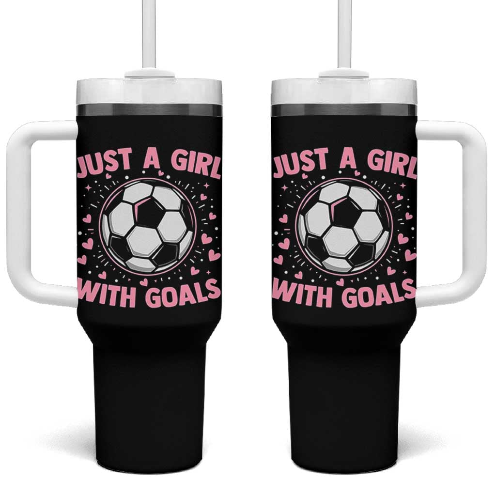 Just A Girl With Goals Tumbler With Handle Soccer Player Girl