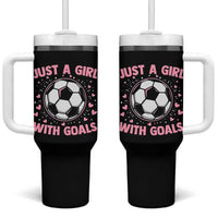 Just A Girl With Goals Tumbler With Handle Soccer Player Girl