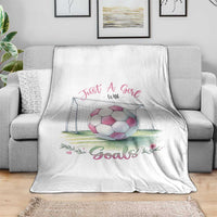 Just A Girl With Goals Throw Blanket Soccer Gift For Her