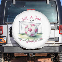 Just A Girl With Goals Spare Tire Cover Soccer Gift For Her