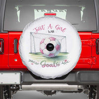 Just A Girl With Goals Spare Tire Cover Soccer Gift For Her