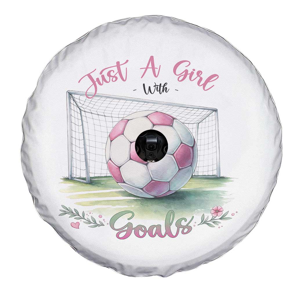 Just A Girl With Goals Spare Tire Cover Soccer Gift For Her