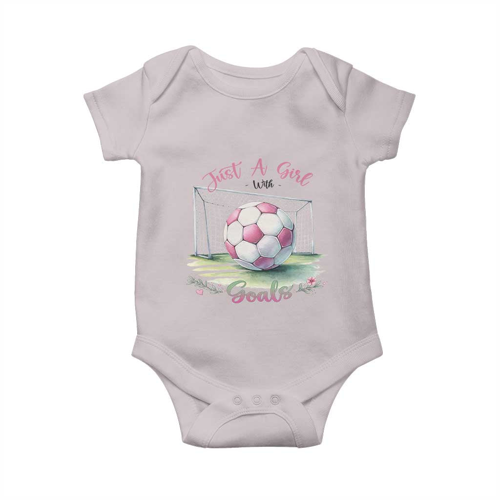 Just A Girl With Goals Baby Onesie Soccer Gift For Her