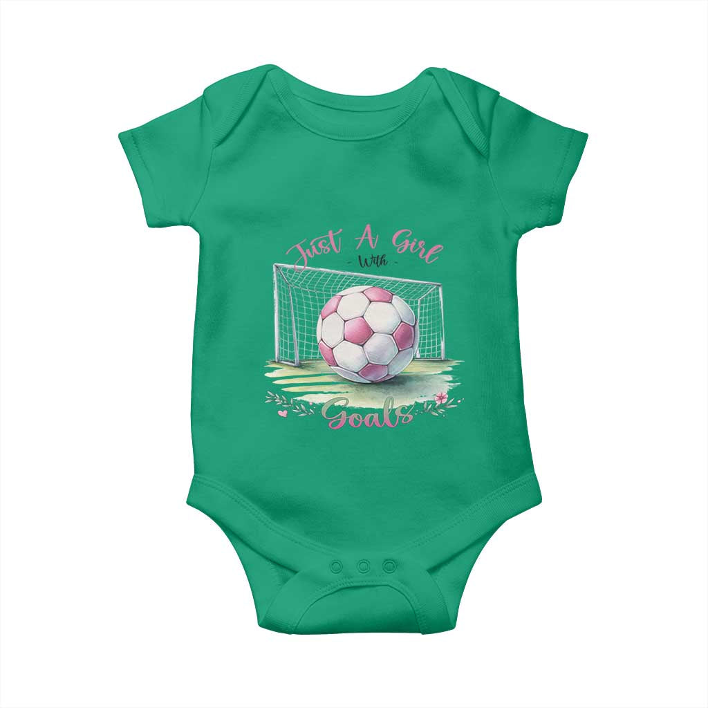 Just A Girl With Goals Baby Onesie Soccer Gift For Her