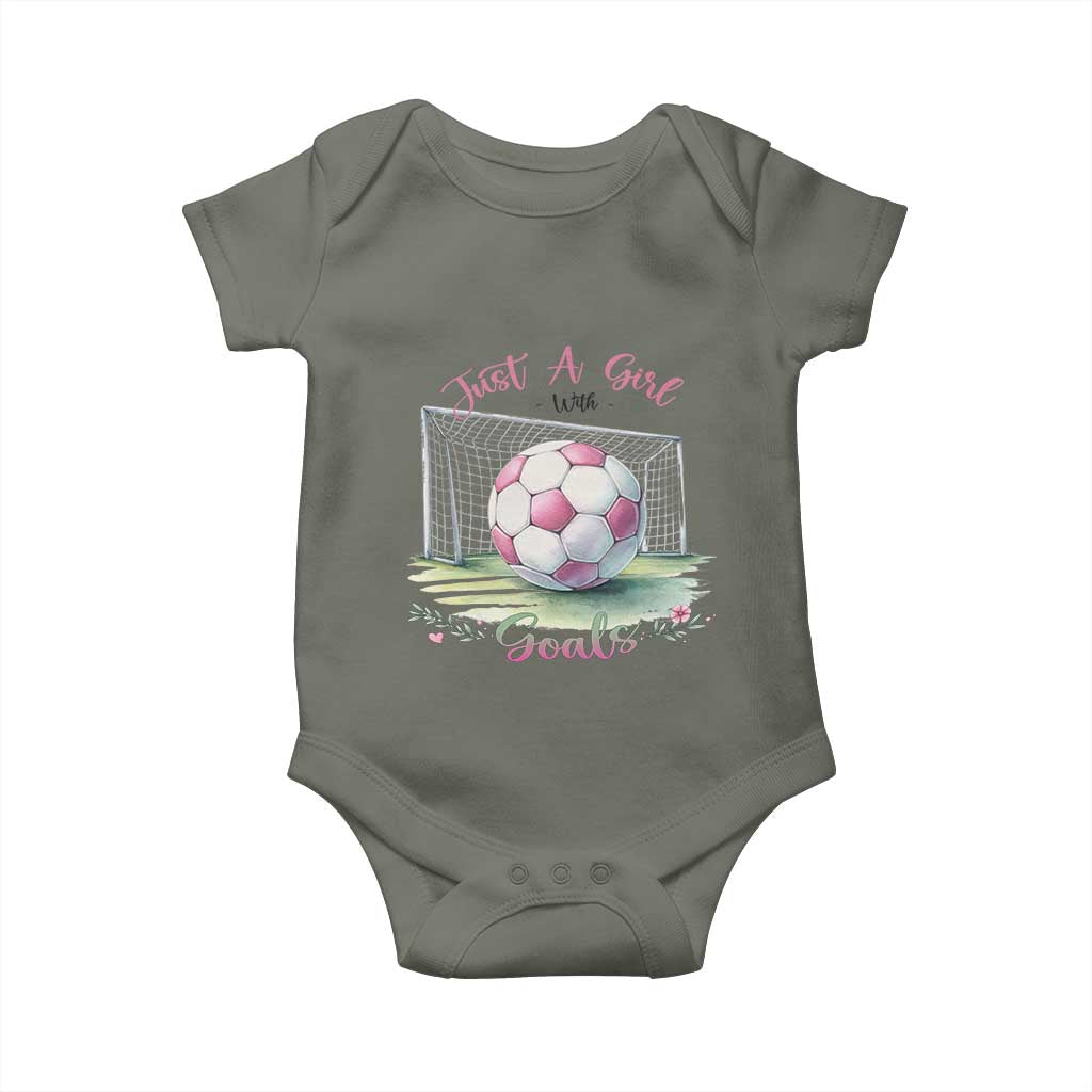 Just A Girl With Goals Baby Onesie Soccer Gift For Her