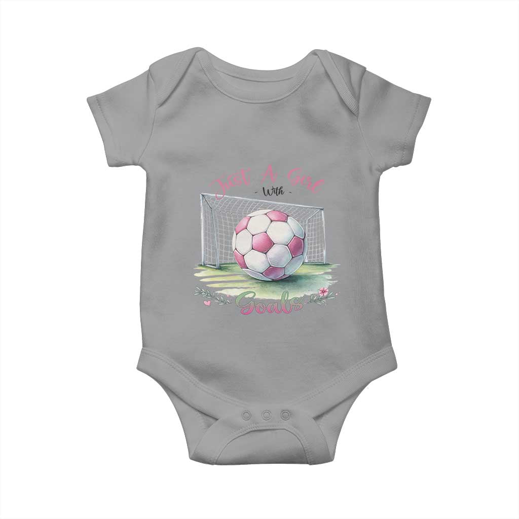 Just A Girl With Goals Baby Onesie Soccer Gift For Her
