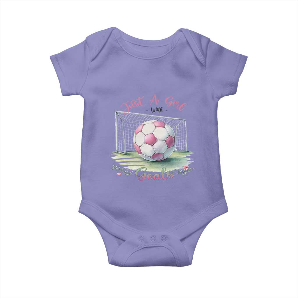 Just A Girl With Goals Baby Onesie Soccer Gift For Her