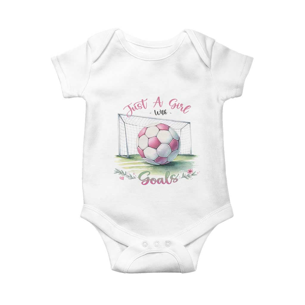 Just A Girl With Goals Baby Onesie Soccer Gift For Her