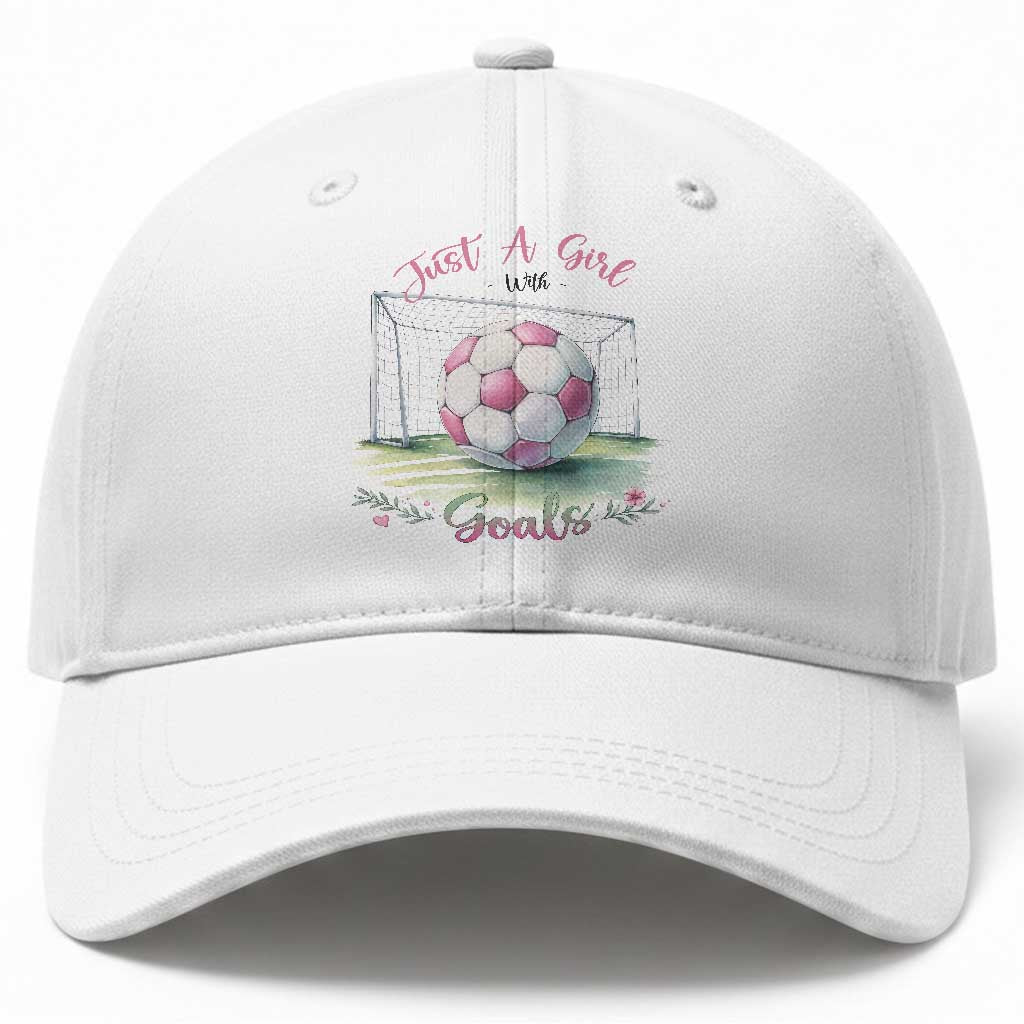 Just A Girl With Goals Baseball Cap Soccer Gift For Her