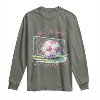 Just A Girl With Goals Long Sleeve Shirt Soccer Gift For Her