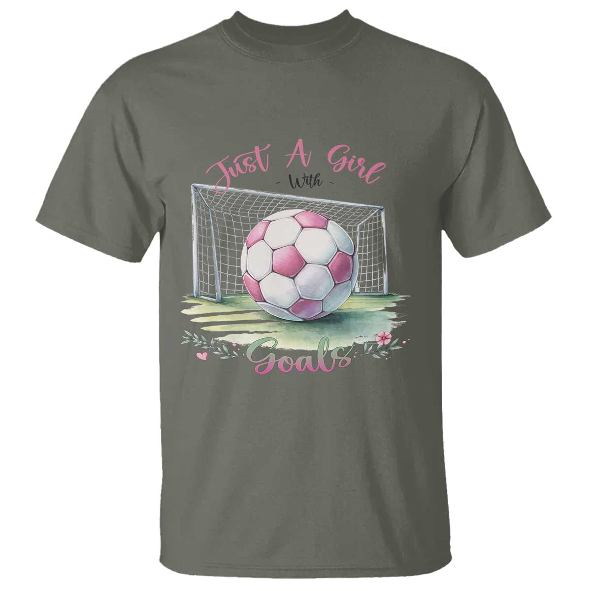 Just A Girl With Goals T Shirt Soccer Gift For Her