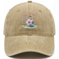 Just A Girl With Goals Washed Cotton Baseball Cap Soccer Gift For Her
