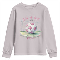 Just A Girl With Goals Youth Sweatshirt Soccer Gift For Her