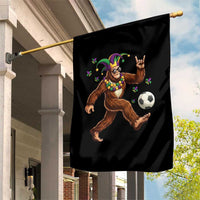 Funny Mardi Gras Bigfoot Playing Soccer Garden Flag Football Fan Gift