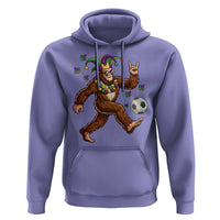 Funny Mardi Gras Bigfoot Playing Soccer Hoodie Football Fan Gift