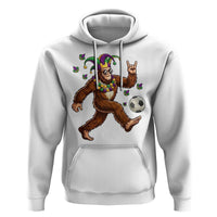Funny Mardi Gras Bigfoot Playing Soccer Hoodie Football Fan Gift