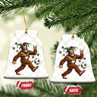 Funny Mardi Gras Bigfoot Playing Soccer Ceramic Ornament Football Fan Gift