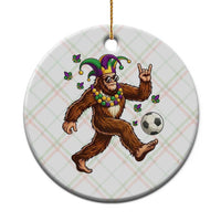 Funny Mardi Gras Bigfoot Playing Soccer Ceramic Ornament Football Fan Gift