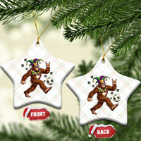 Funny Mardi Gras Bigfoot Playing Soccer Ceramic Ornament Football Fan Gift