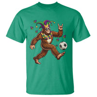 Funny Mardi Gras Bigfoot Playing Soccer T Shirt Football Fan Gift