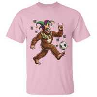 Funny Mardi Gras Bigfoot Playing Soccer T Shirt Football Fan Gift