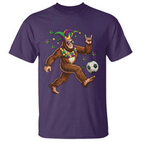 Funny Mardi Gras Bigfoot Playing Soccer T Shirt Football Fan Gift