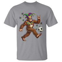Funny Mardi Gras Bigfoot Playing Soccer T Shirt Football Fan Gift