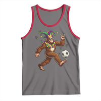 Funny Mardi Gras Bigfoot Playing Soccer Tank Top Football Fan Gift